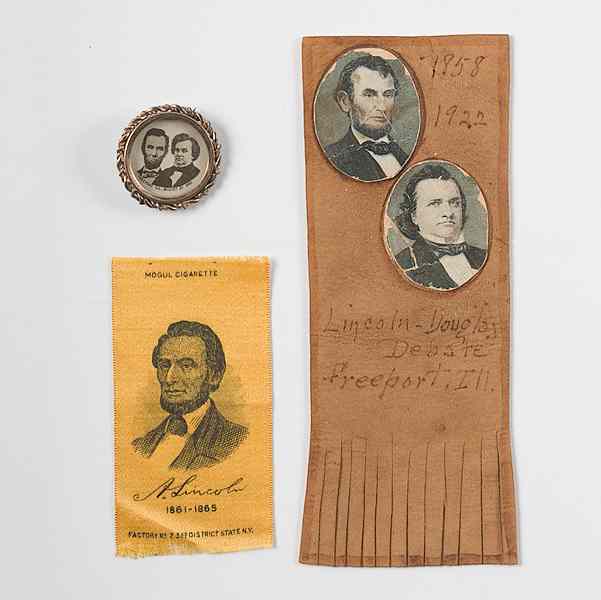 Appraisal: Lincoln Douglas Debate th Anniversary Ribbon Plus Lot of including