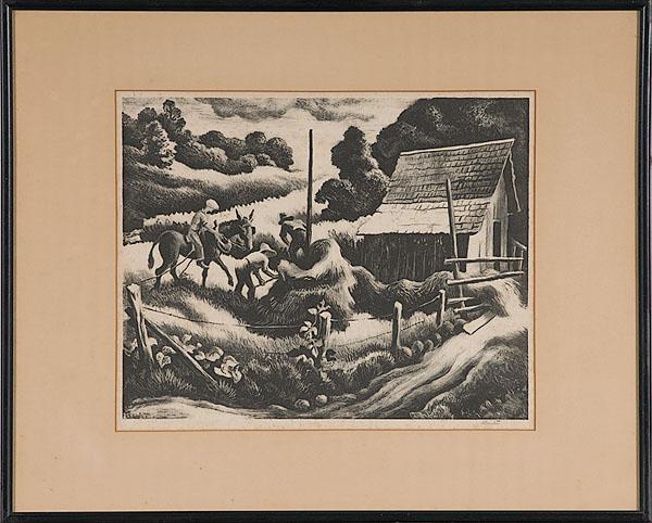 Appraisal: HAYSTACK BY THOMAS HART BENTON AMERICAN - Lithograph on paper