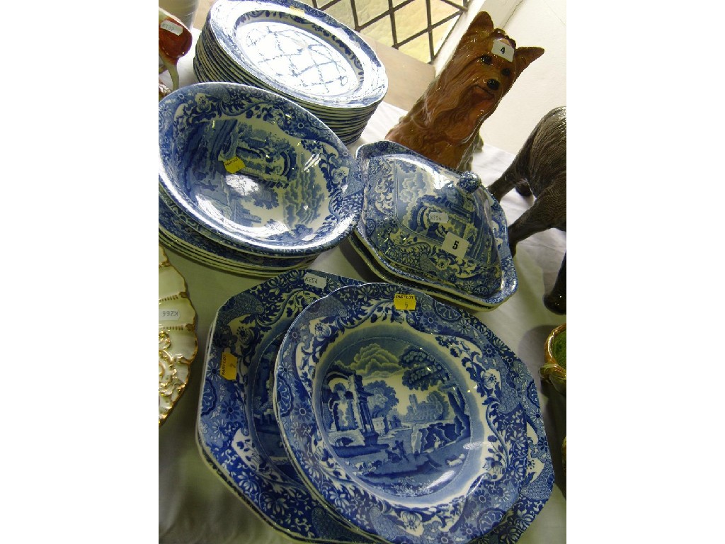 Appraisal: A collection of Copeland Spode Italian pattern blue and white