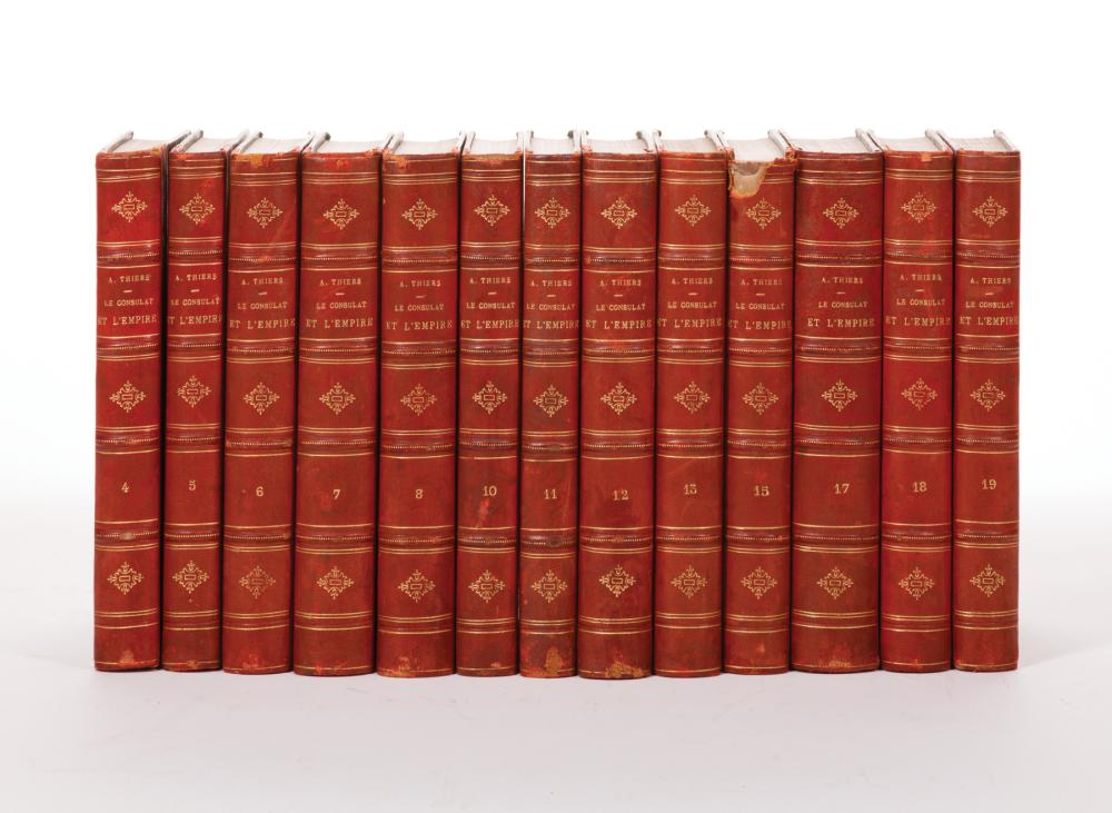 Appraisal: Leather Bindings volumes from the set Histoire du Consulat et