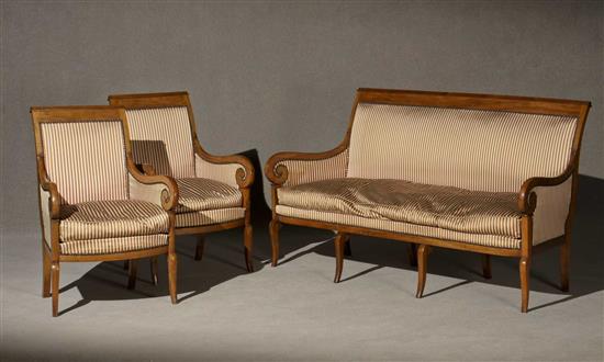 Appraisal: Lot Property from a Georgetown Collection Biedermeier Maple Three-Piece Salon