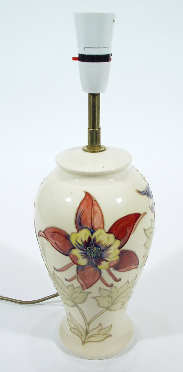 Appraisal: Large Moorcroft pottery lamp base hand painted and tubelined with