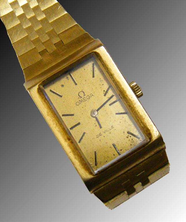 Appraisal: Omega De Ville late 's ct lady's bracelet watch rectangular