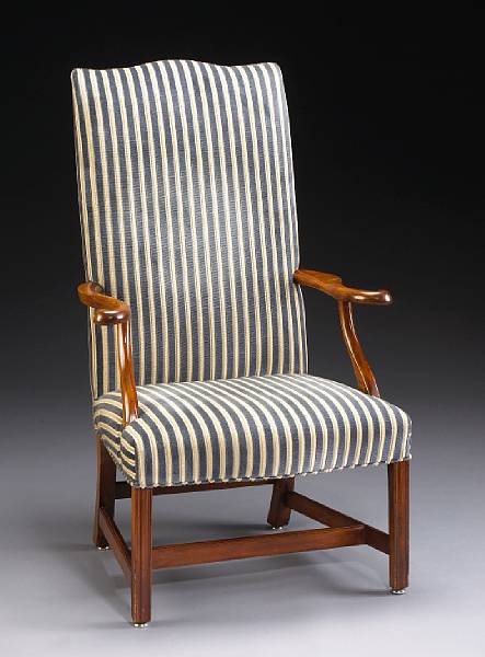 Appraisal: A Federal mahogany upholstered lolling chair Massachusetts or New Hampshire