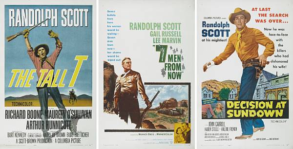 Appraisal: Three Randolph Scott and Director Budd Boetticher Western posters Seven