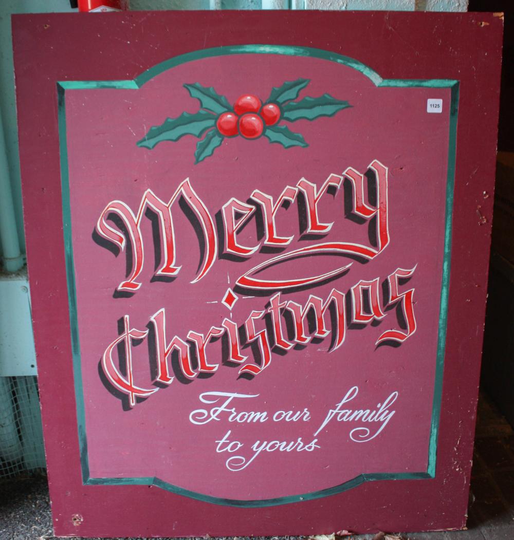 Appraisal: STORYBOOK LANE 'MERRY CHRISTMAS' SIGN hand painted plywood x inches