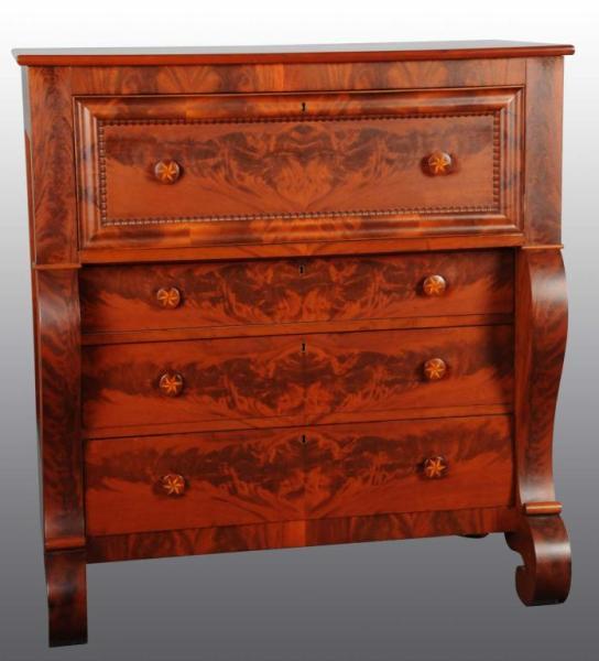 Appraisal: Walnut Empire Butler's Desk Description Replaced knobs and velvet Hand