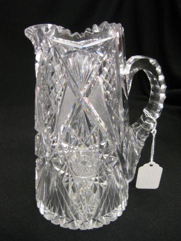 Appraisal: Brilliant Period Cut Glass Pitcher an unusual size with elaborate