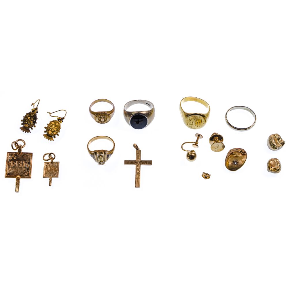 Appraisal: K AND K GOLD JEWELRY ASSORTMENT items including in marked