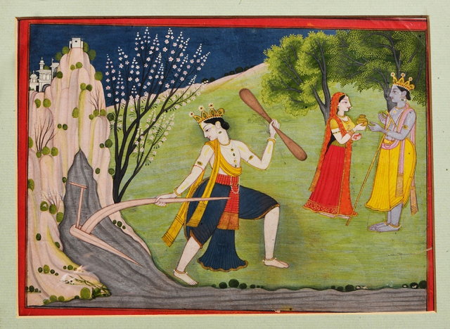 Appraisal: AN INDIAN MINIATURE GARHWAL IN THE MANNER OF MOLA RAM