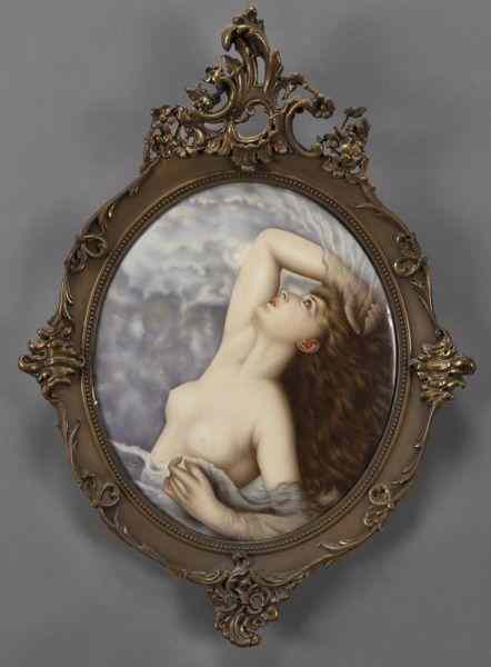 Appraisal: KPM Berlin ''The Air'' painted porcelain plaque Signed and dated