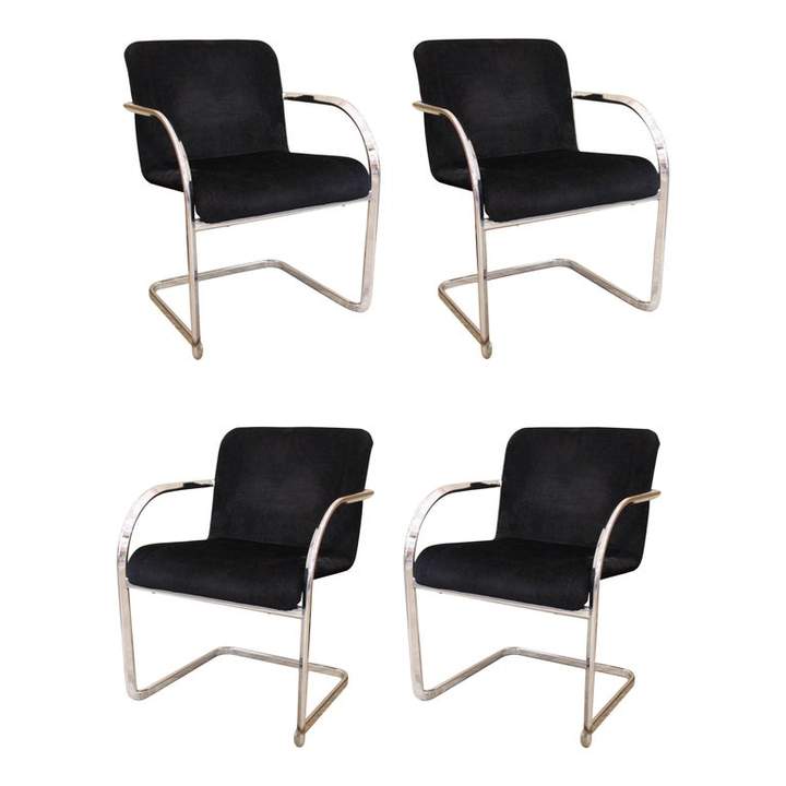 Appraisal: CASSINA MODERN CHROMED METAL DINING CHAIRS Modern set of four