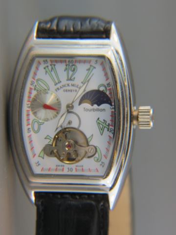 Appraisal: Franck Muller Man's Wristwatch tourbillon model stainless case leather band