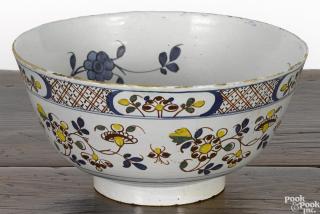 Appraisal: Delft polychrome bowl th c '' h '' dia Provenance