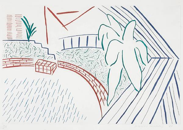 Appraisal: David Hockney British born My Pool and Terrace from Eight