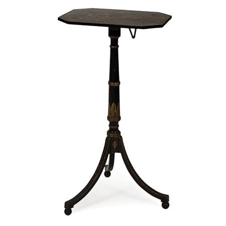 Appraisal: Regency Japanned Tilt-Top Candlestand Estimate -