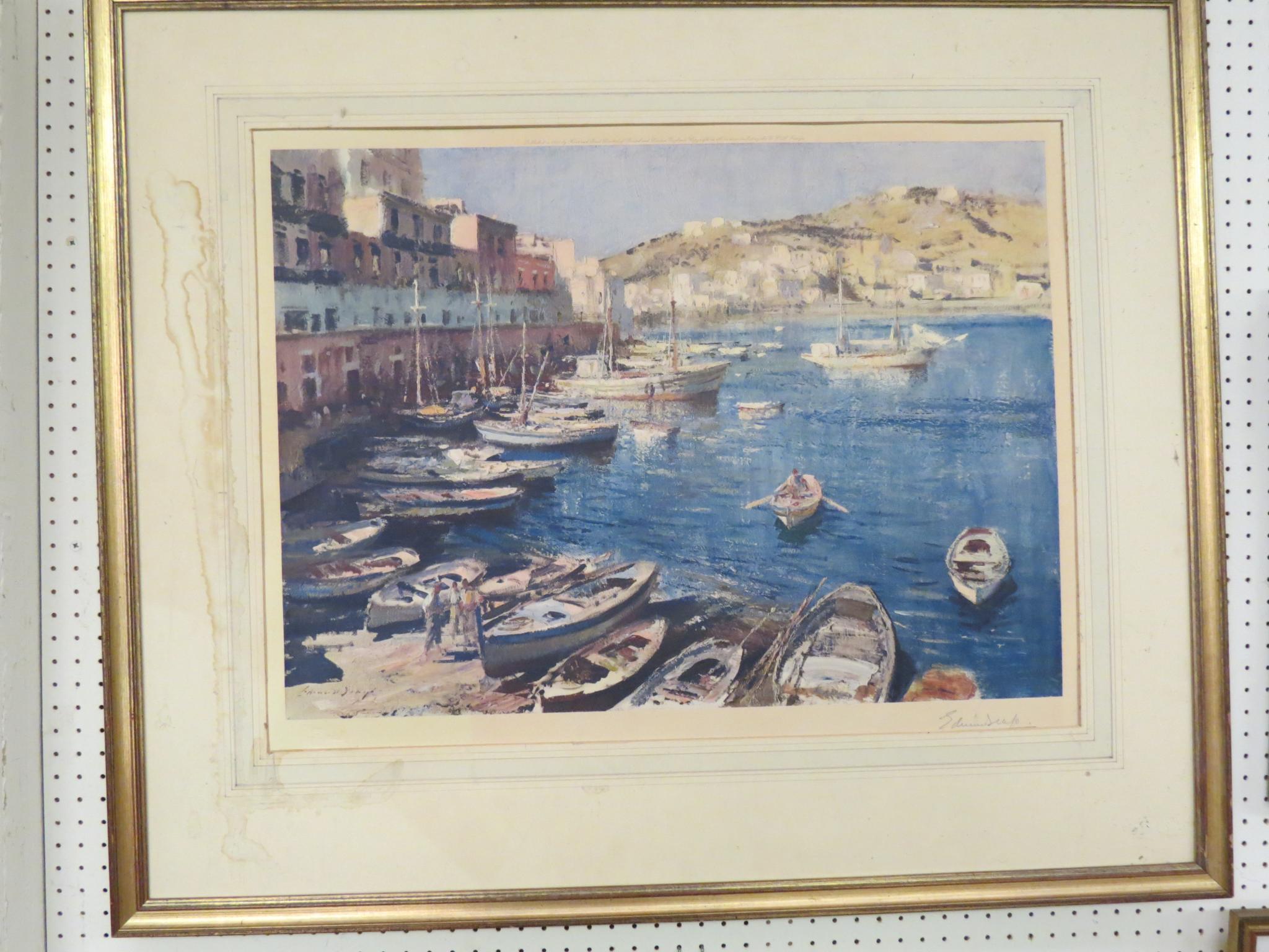 Appraisal: Edward Seago - signed limited edition print mediterranean harbour Frost