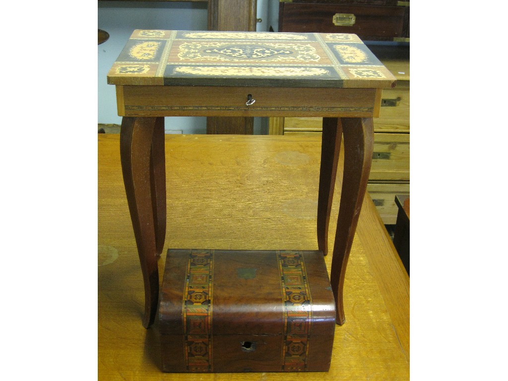 Appraisal: Lot comprising musical work box and an inlaid jewellery box