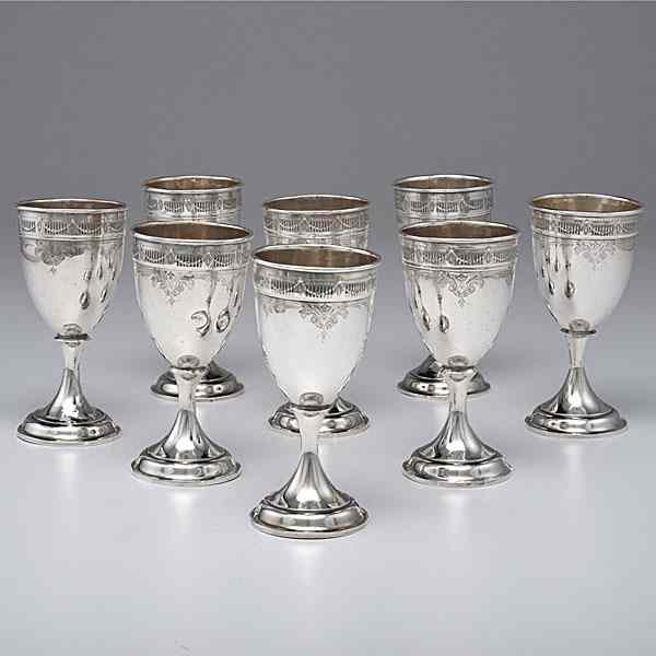 Appraisal: Massachusetts Sterling Goblets North Attleboro MA ca - a group