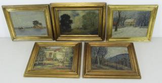 Appraisal: THOMASON R S Early th C Oil on Board Landscapes