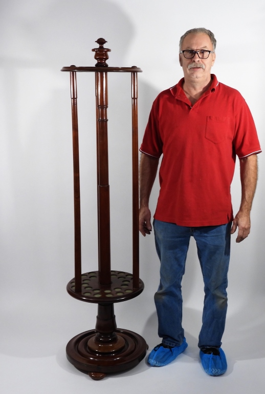 Appraisal: TALL CHERRY BILLIARDS CUE RACK OR SPEAR DISPLAY United States