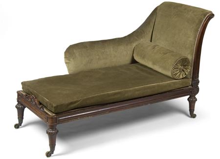 Appraisal: A William IV rosewood chaise longue circa the scroll back