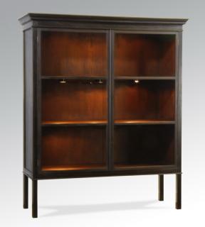 Appraisal: Pierce Martin ebonized bookcase w Late th century ebonized bookcase