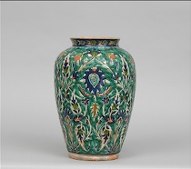 Appraisal: Iznik Style Vase ca late th Century Tapered vase with