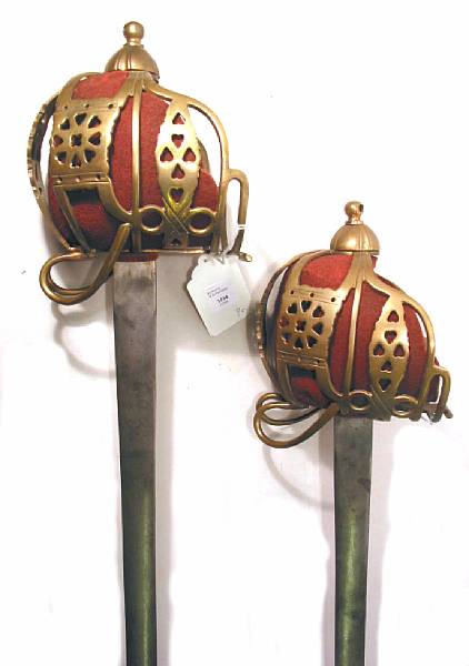 Appraisal: A pair of baskethilted broadswords in the Highland mannerlate th