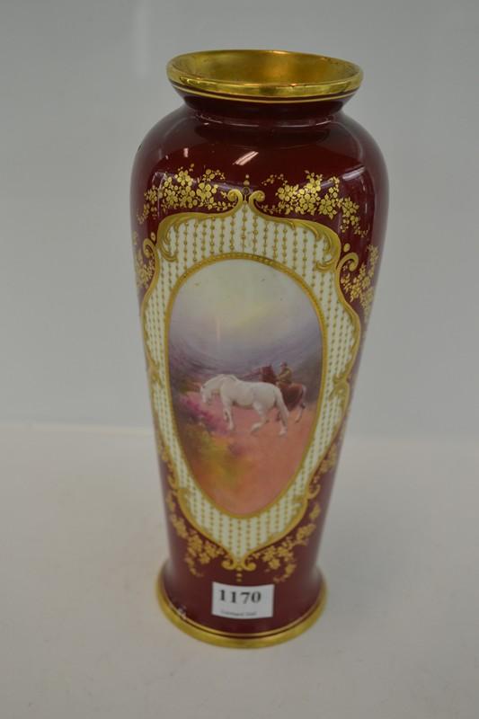 Appraisal: DOULTON BURSLEM ENAMELLED AND HAND PAINTED VASE SIGNED BROWN