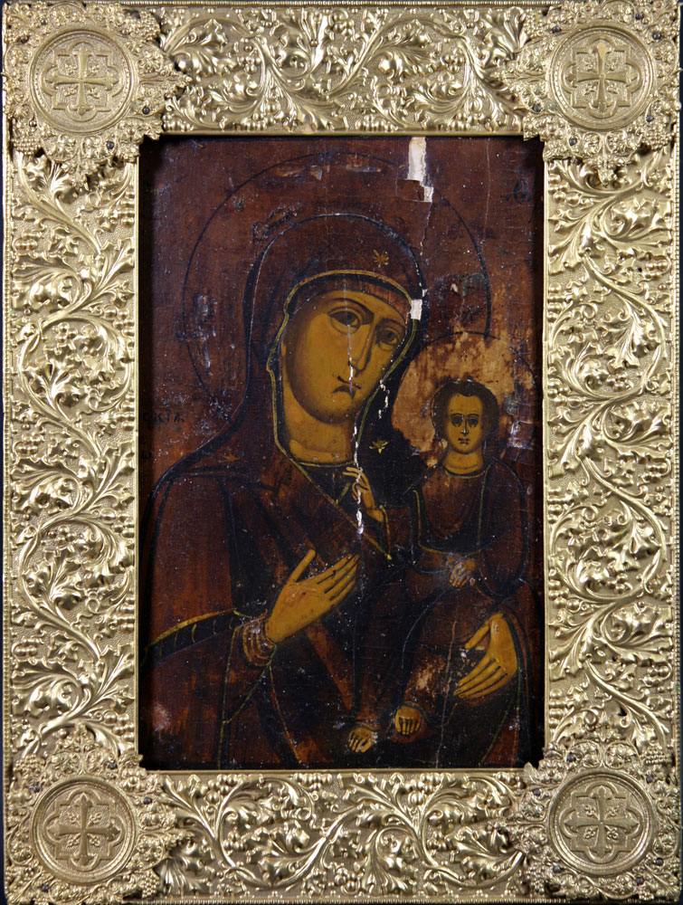 Appraisal: - Greek Icon Greek icon depicting the Virgin and Child