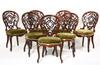 Appraisal: SIDE CHAIRS - Set of fourteen laminated rosewood and carved