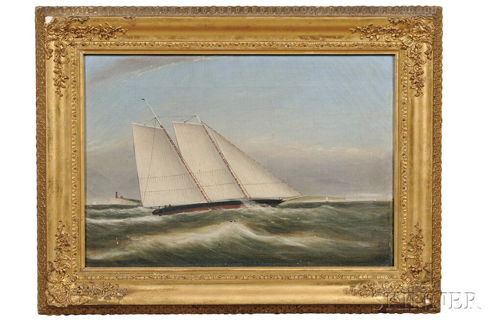 Appraisal: Attributed to Clement Drew Massachusetts - Yachting Scene off the