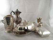 Appraisal: Seven items of silver plate including a syphon stand an