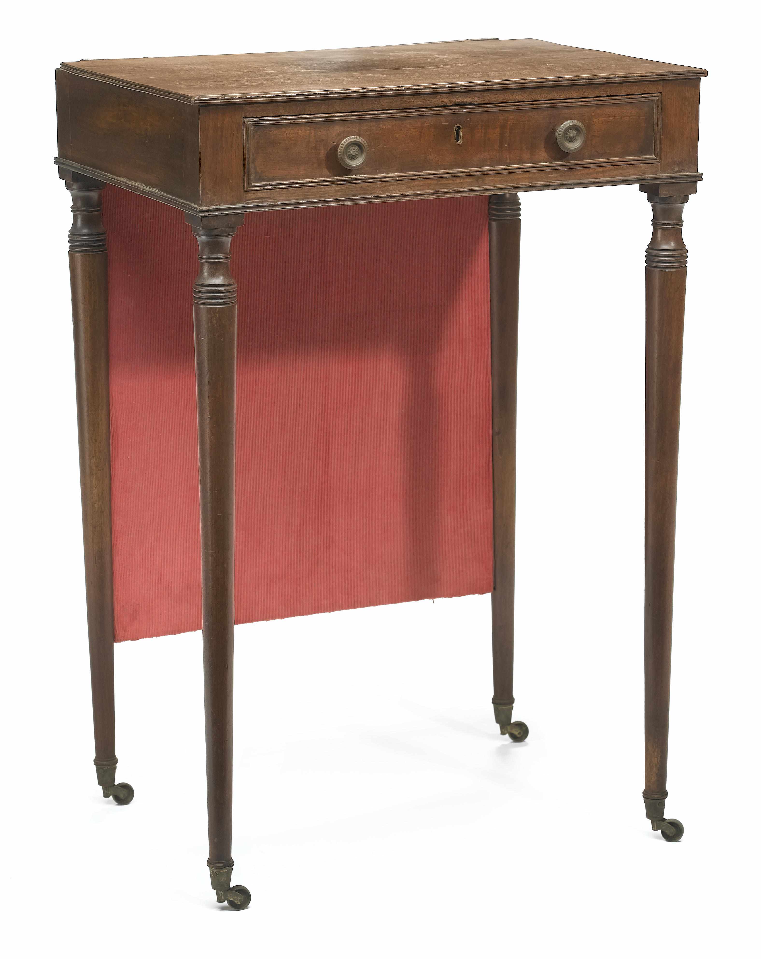 Appraisal: A Regency mahogany side table early th century Fitted with