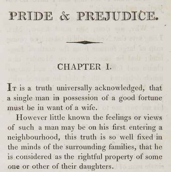 Appraisal: Austen Jane Pride and Prejudice vol third edition lacks half-titles