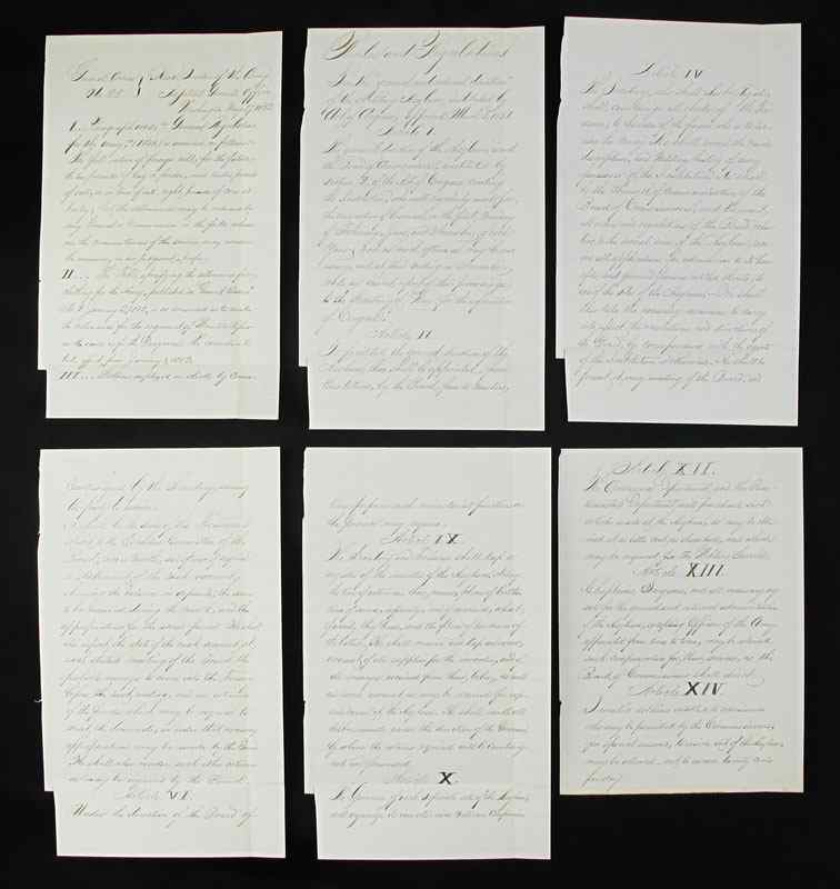 Appraisal: HAND WRITTEN US ARMY GENERAL ORDERS Clipped from a book