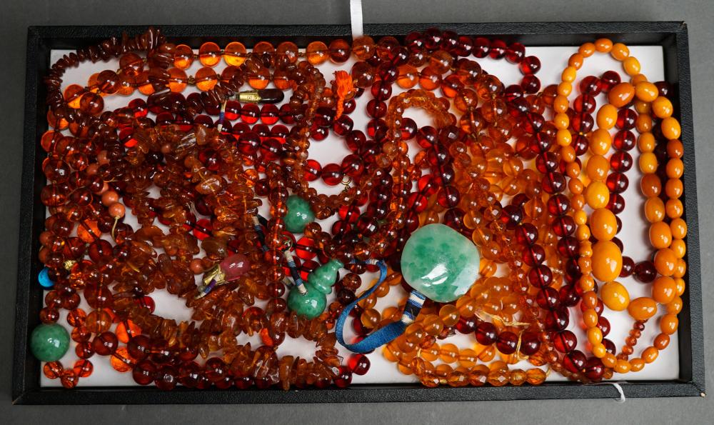 Appraisal: Collection of Amber and Other Beaded Necklaces and Jewelry