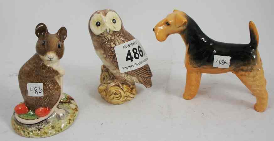 Appraisal: Beswick Model of an Tawny Owl Woodmouse and a Small