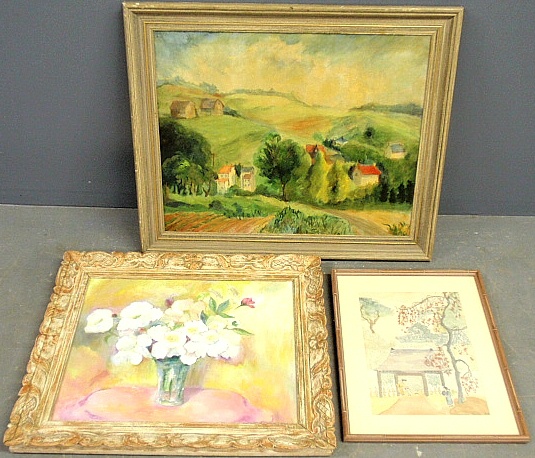 Appraisal: - Three paintings by Jane Johnson- oil on canvas Andorra