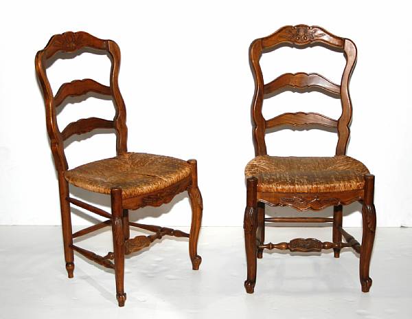 Appraisal: A set of six Louis XV provincial style mixed hardwood