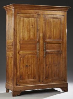 Appraisal: Louis Philippe Carved Walnut Double Door Armoire th c the