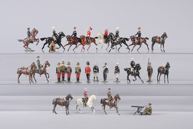 Appraisal: Lot of foot and mounted Britains figures original paint Some