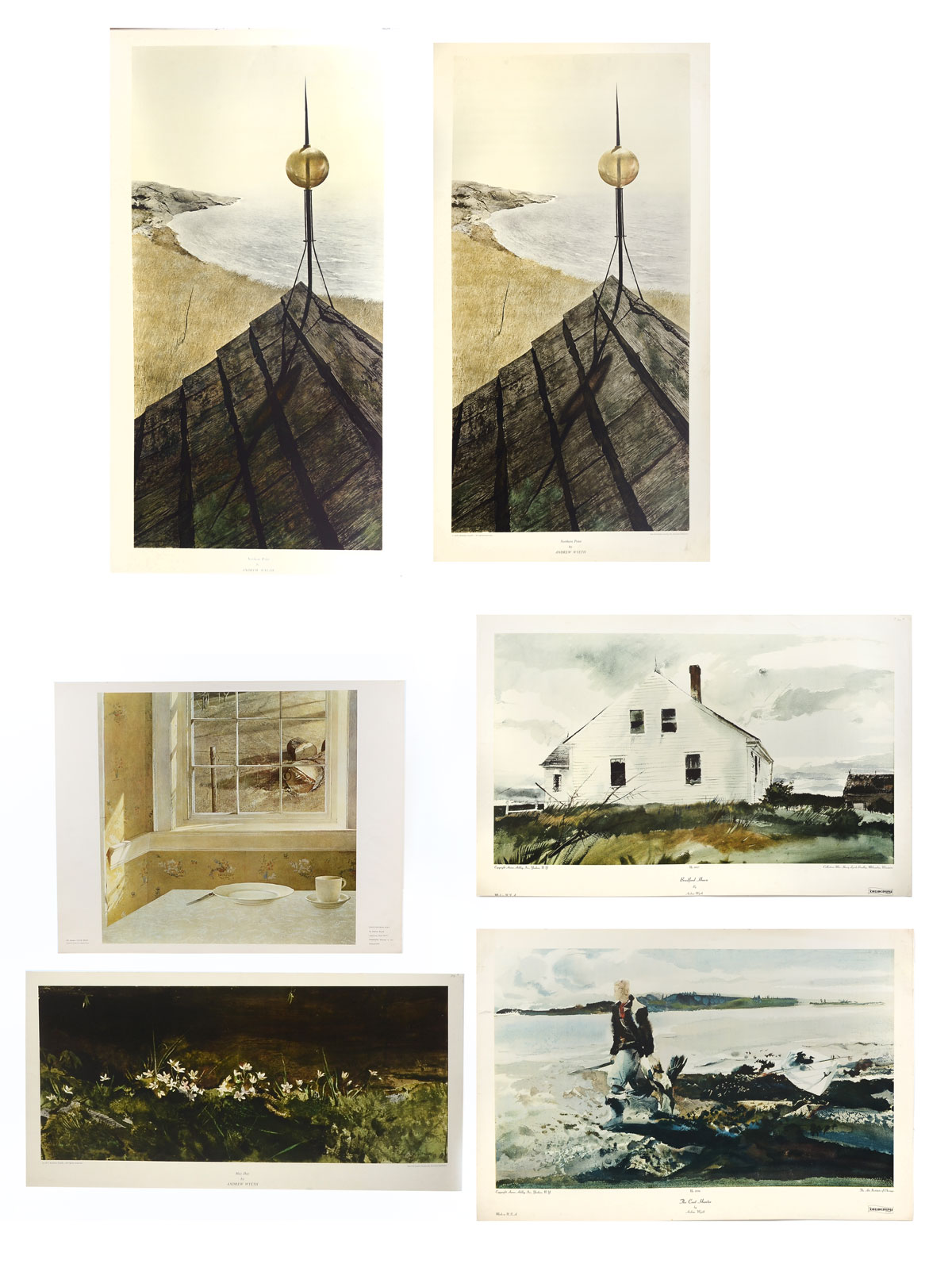 Appraisal: WYETH Andrew American - -piece print Lot to include Groundhog