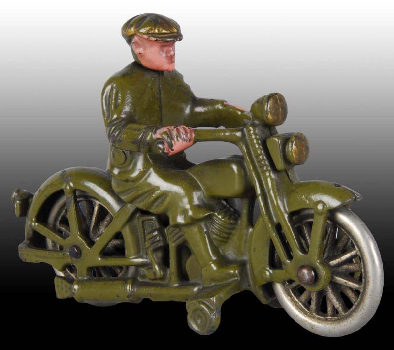 Appraisal: Cast Iron Hubley Harley Motorcycle Toy Description Sport rider Nickel