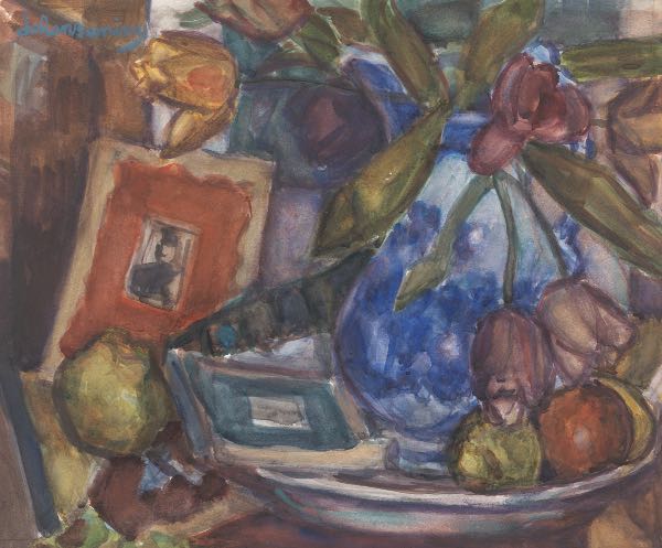 Appraisal: JOHAN BUNING DUTCH - x Still life Gouache on paper