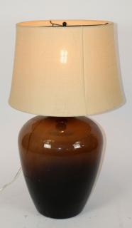 Appraisal: Amber glass demi-john wine bottle mounted as lamp h overall