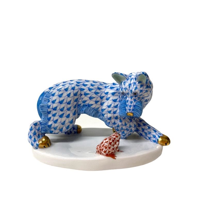 Appraisal: Herend Hand Painted Porcelain Dog Frog Herend Hand Painted Porcelain