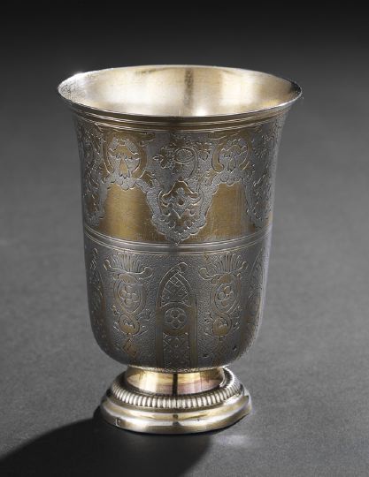 Appraisal: French First Standard Silver Parcel-Gilt Footed Beaker first quarter th