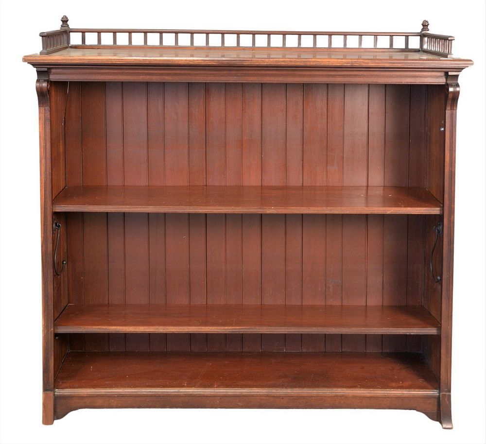 Appraisal: Walnut Victorian Open Bookcase with Gallery height inches width inches